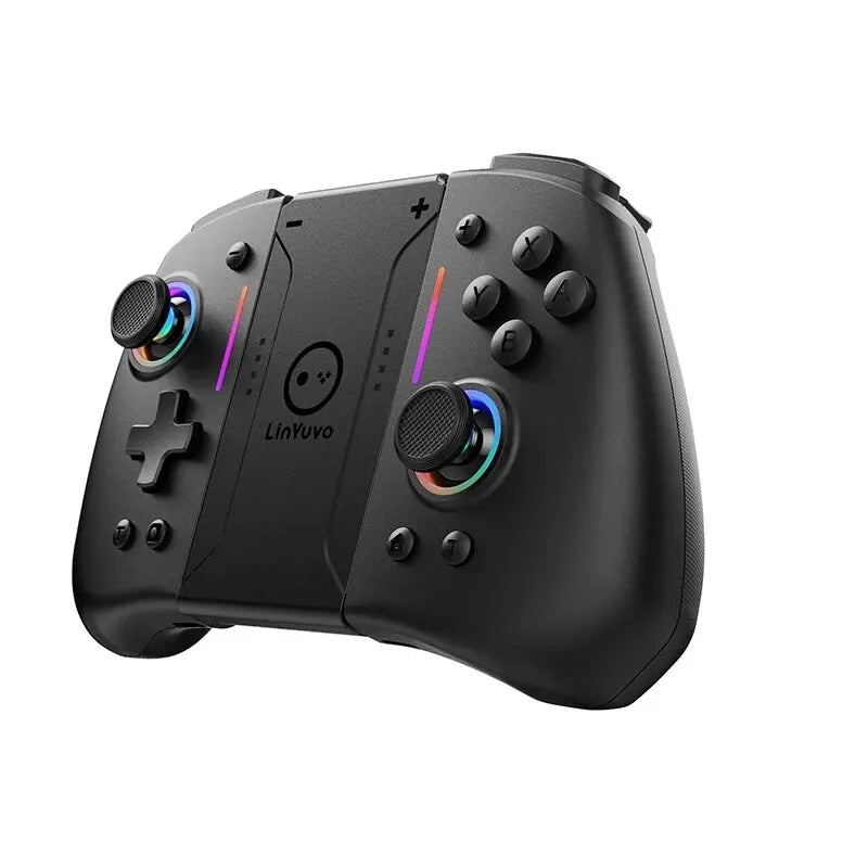 LinYuvo KS42 Meteor Light Wireless Joy-pad com 8 luzes RGB coloridas para Switch/Lite/OLED, com programável, Turbo e vibração 