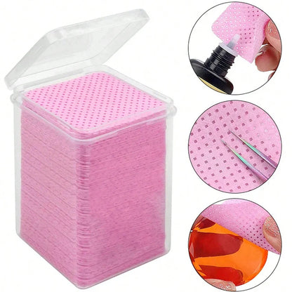 Lint Free Cotton Pads Nail Polish Remover Wipes Cleaning Tool Nail Art Cleaning Wipes Tips UV Gel Polish Removal Pad Paper Wipes Leedoar