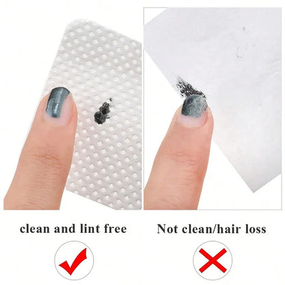 Lint Free Cotton Pads Nail Polish Remover Wipes Cleaning Tool Nail Art Cleaning Wipes Tips UV Gel Polish Removal Pad Paper Wipes Leedoar