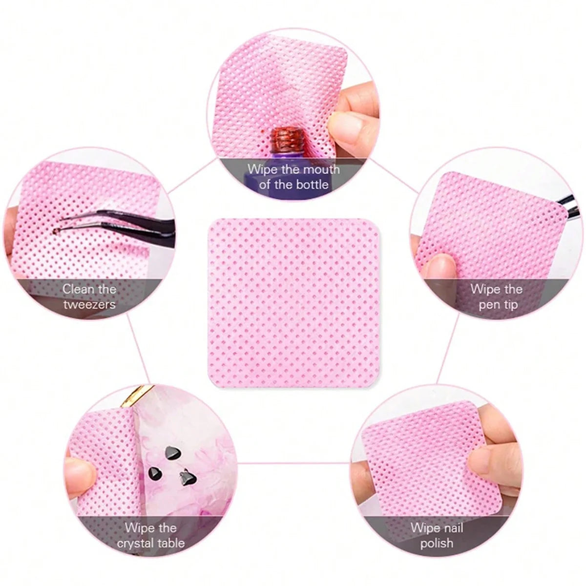 Lint Free Cotton Pads Nail Polish Remover Wipes Cleaning Tool Nail Art Cleaning Wipes Tips UV Gel Polish Removal Pad Paper Wipes Leedoar