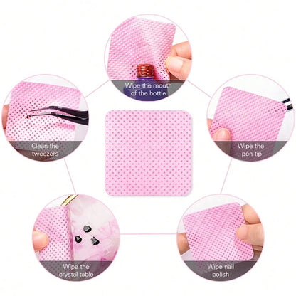 Lint Free Cotton Pads Nail Polish Remover Wipes Cleaning Tool Nail Art Cleaning Wipes Tips UV Gel Polish Removal Pad Paper Wipes Leedoar