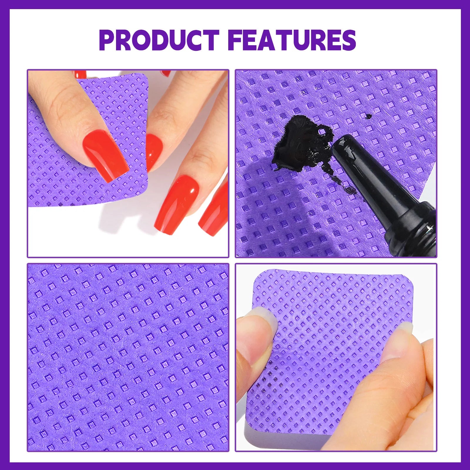 Lint-Free Nail Polish Remover Cotton Wipes UV Gel Tips Remover Cleaner Paper Pad Nails Polish Art Cleaning Manicure Tools Leedoar