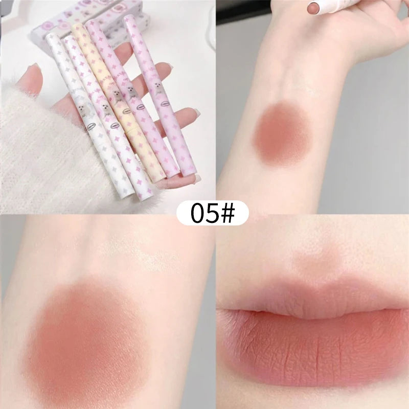 Lápiz delineador de labios mate aterciopelado, lápiz labial que delinea la forma de los labios, resistente al agua, duradero, antiadherente, brillo de labios nude, maquillaje 