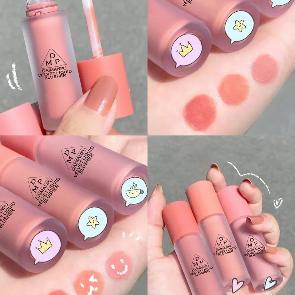 Liquid Blush Long-acting Waterproof Easy Halo Dye Brightens The Face Smooth Peach Red Female Cosmetics Leedoar