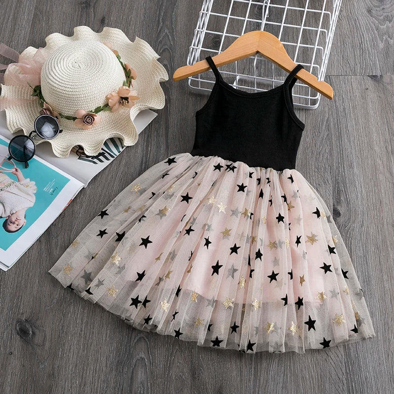 Little Girls Summer Dress for Kid Sleeveless Sling Tutu Princess Party Gown Birthday Wedding Children Clothing Girl Casual Dress Leedoar