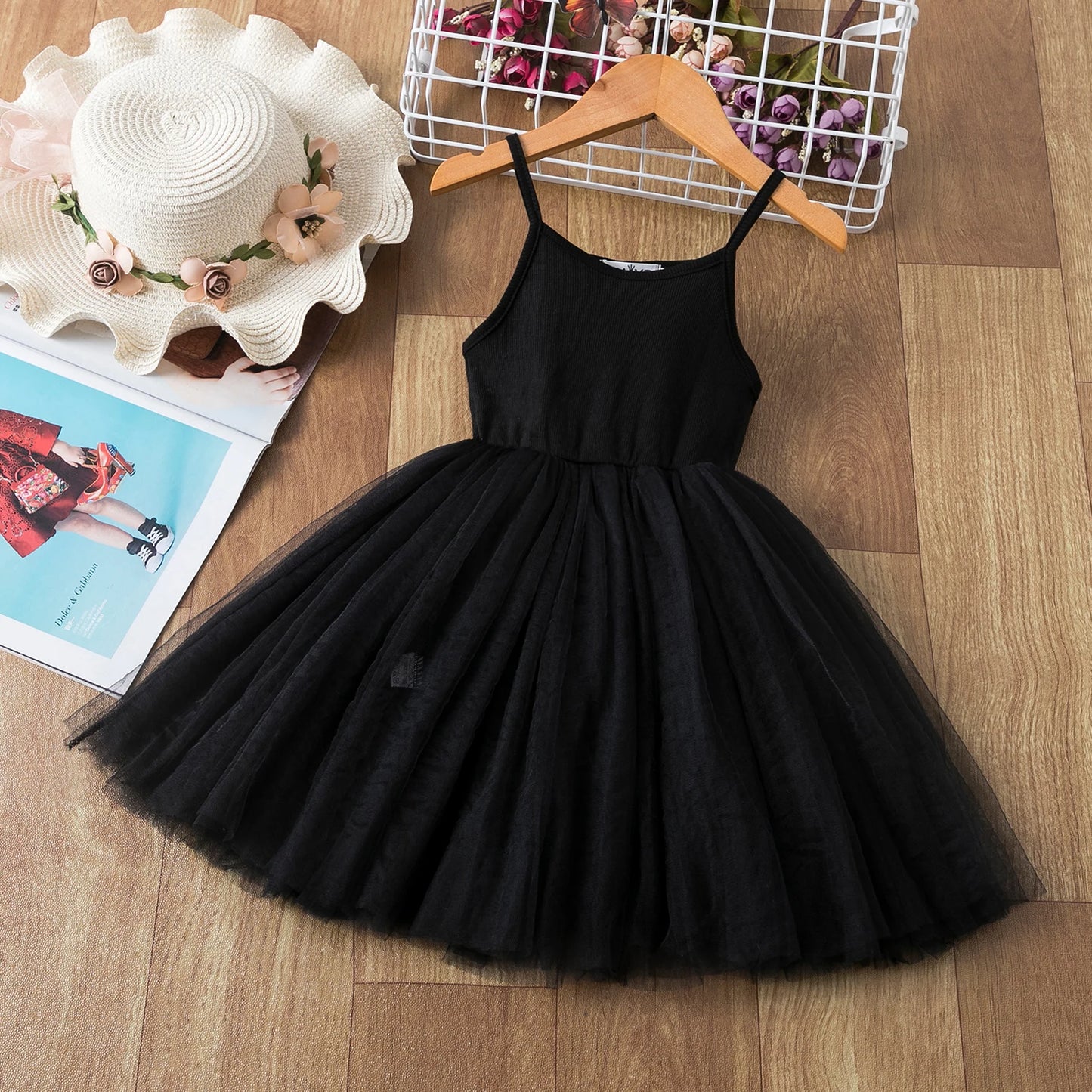 Little Girls Summer Dress for Kid Sleeveless Sling Tutu Princess Party Gown Birthday Wedding Children Clothing Girl Casual Dress Leedoar