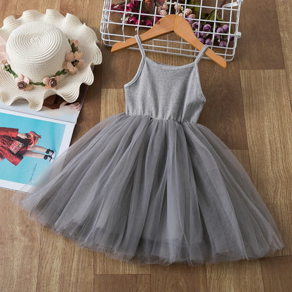 Little Girls Summer Dress for Kid Sleeveless Sling Tutu Princess Party Gown Birthday Wedding Children Clothing Girl Casual Dress Leedoar