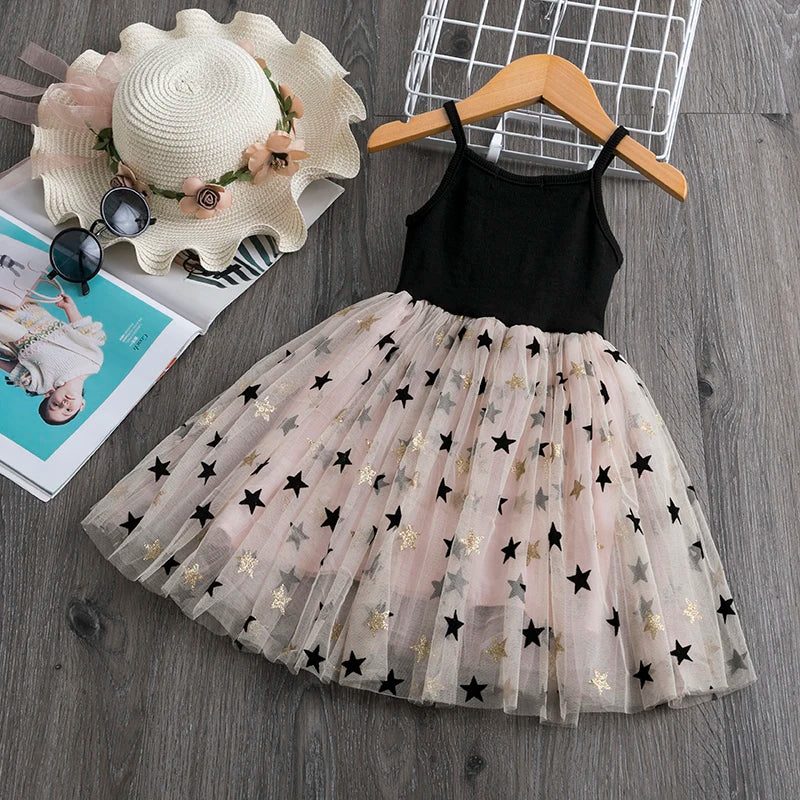 Little Girls Summer Dress for Kids Polka Dot Sling Tutu Princess Party Gown Birthday Wedding Children Clothing Girl Casual Dress Leedoar