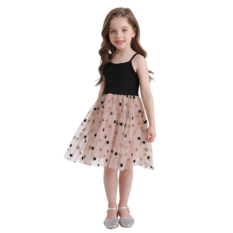 Little Girls Summer Dress for Kids Polka Dot Sling Tutu Princess Party Gown Birthday Wedding Children Clothing Girl Casual Dress Leedoar