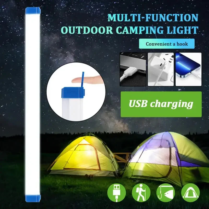 Tubo de luz LED largo de noche magnético de 15 cm, 30 cm y 50 cm, luz de emergencia recargable por USB, luz de emergencia portátil para exteriores de tira larga 