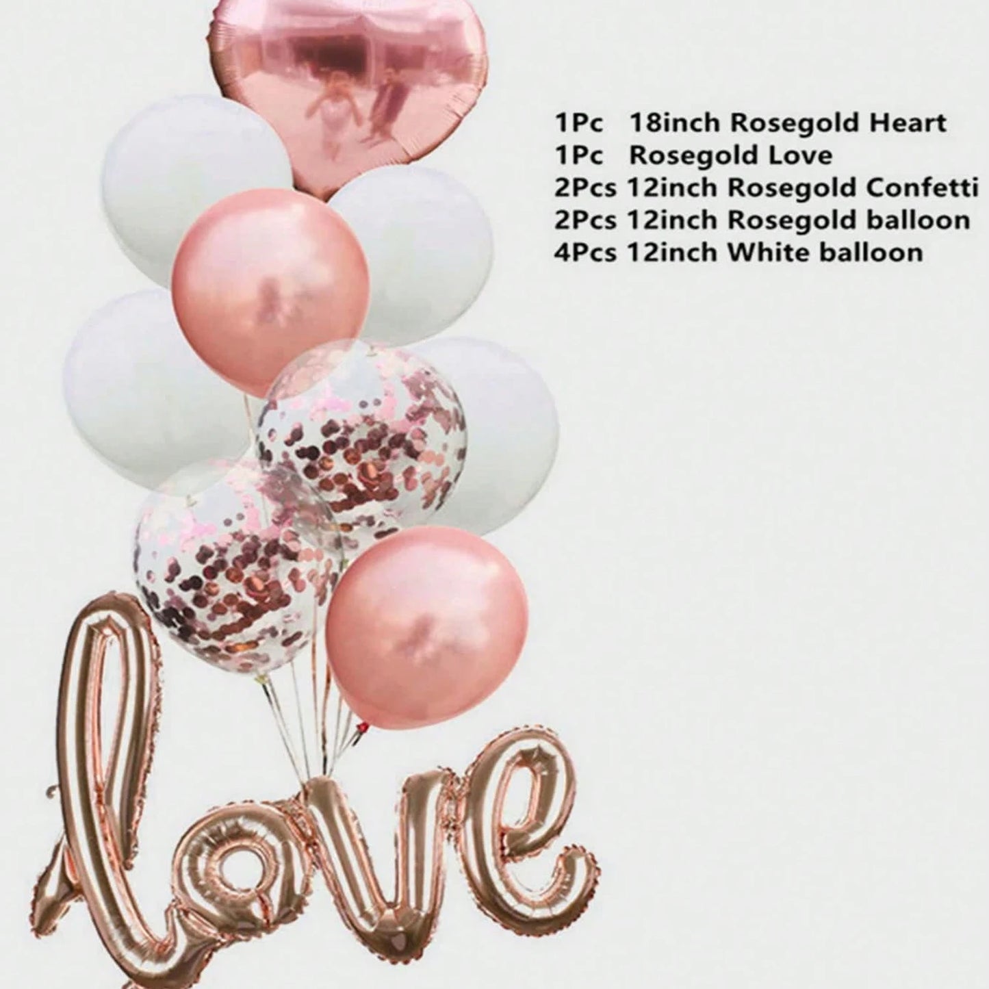 Love Balloon Latex-printed Love Sequins Balloon Combination Decoration 10pcs Leedoar