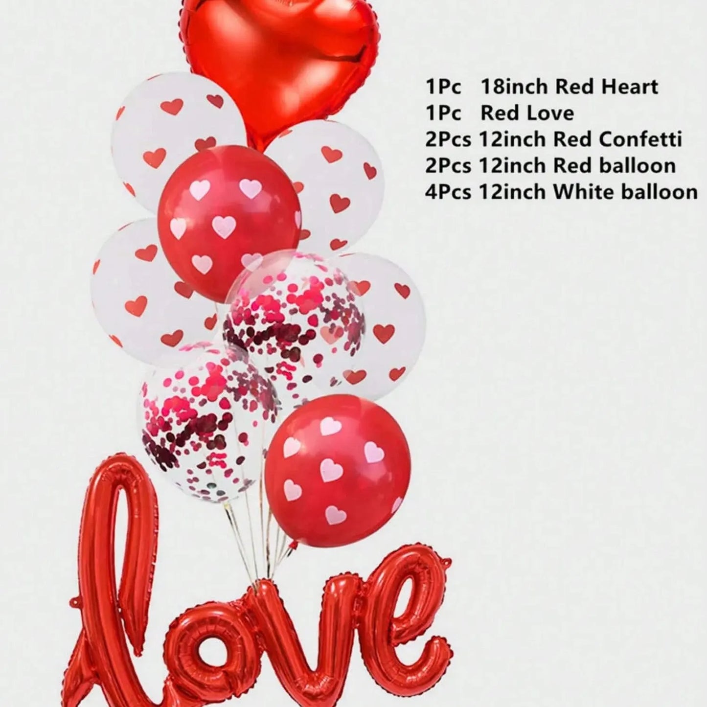 Love Balloon Latex-printed Love Sequins Balloon Combination Decoration 10pcs Leedoar