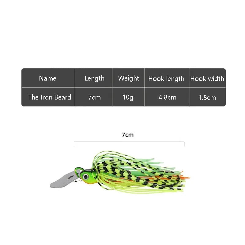 Lure Bait Compound Glitter Whisker Crank Hook 10g14g Rotary Fish Type Anti-hanging Bottom Simulation Bait Leedoar
