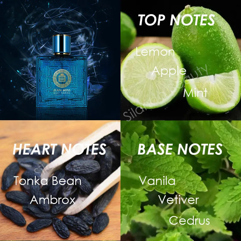 Luxury 50ml Men's Perfume Cologne Scent Eau De Parfum Spray Homme Perfume Blue Lasting Oriental Woody Tone Charming Sexually