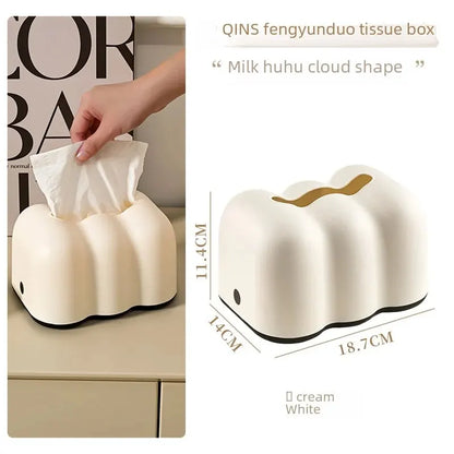 Luxury Creative Milk Cloud Living Room Tissue Box Wall Mounted Car Use Paper Towel Holder Ornament Elegant Design Multi-function Leedoar