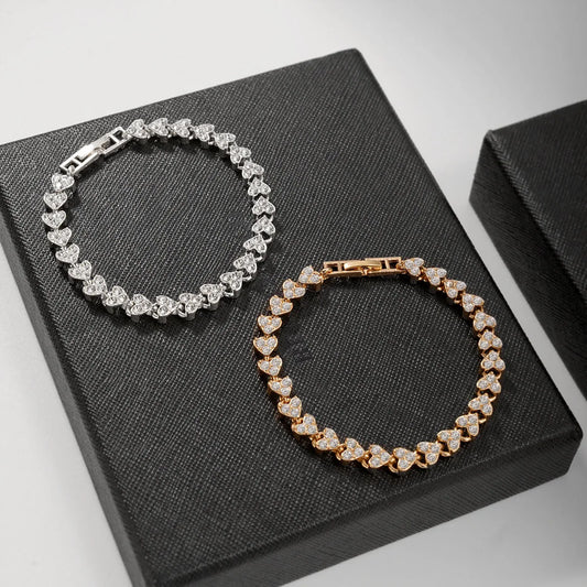 Pulseras de cadena geométricas de cristal romano de lujo para mujer, moda 2024, brazaletes góticos con dijes de diamantes de imitación, accesorios de joyería para bodas 