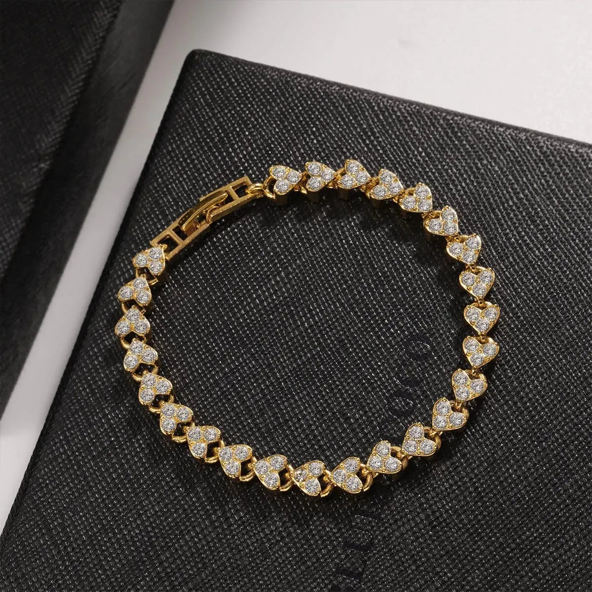 Luxury Roman Crystal Geometric Chain Bracelets for Women Trendy 2024 Goth Full Rhinestone Charm Bangles Wed Jewelry Accessories Leedoar