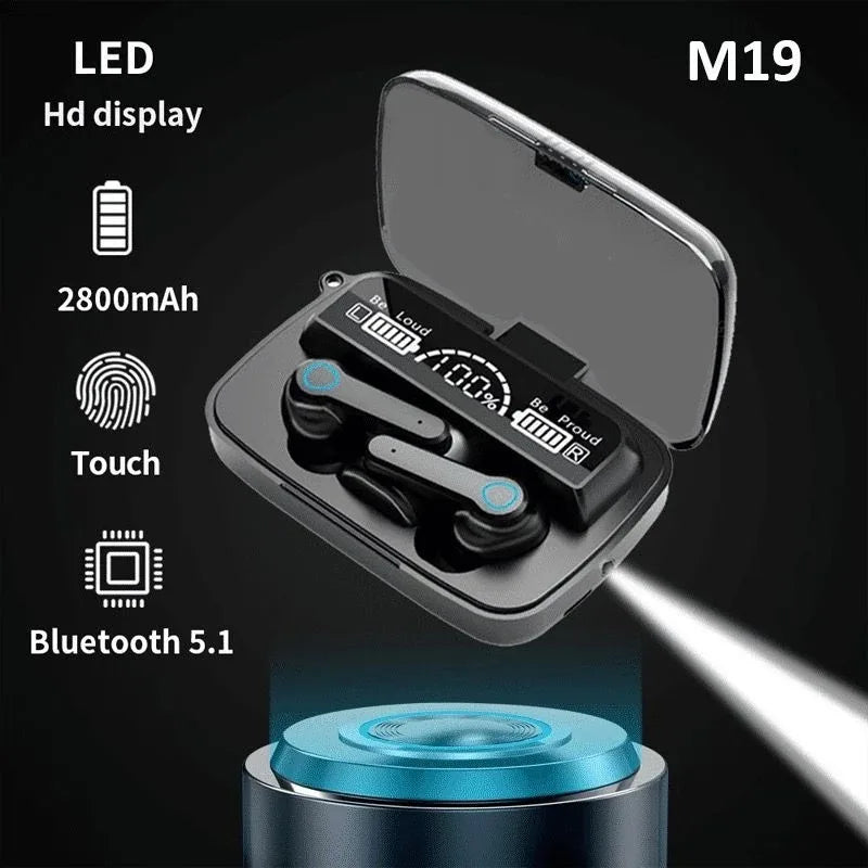 M19 Headset TWS Earphone M10 Intelligente Touch Control Wireless Bluetooth-compatible Headphones Waterproof LED Display With Mic Leedoar