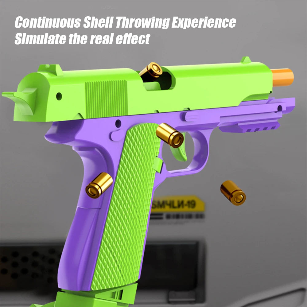 M1911 Carrot Children's Toy Gun F8 Automatic Shell Throwing Continuous Pistol Boy Toy Gun Soft Bullet Leedoar