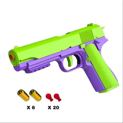 M1911 Carrot Children's Toy Gun F8 Automatic Shell Throwing Continuous Pistol Boy Toy Gun Soft Bullet Leedoar