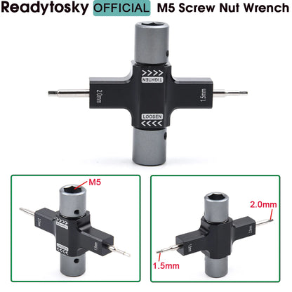 Chave de porca de parafuso M5 com rolamento unidirecional integrado de 1,5 mm/2,0 mm, ferramenta de liberação de chave de fenda, motor de hélice para drone de corrida RC FPV 