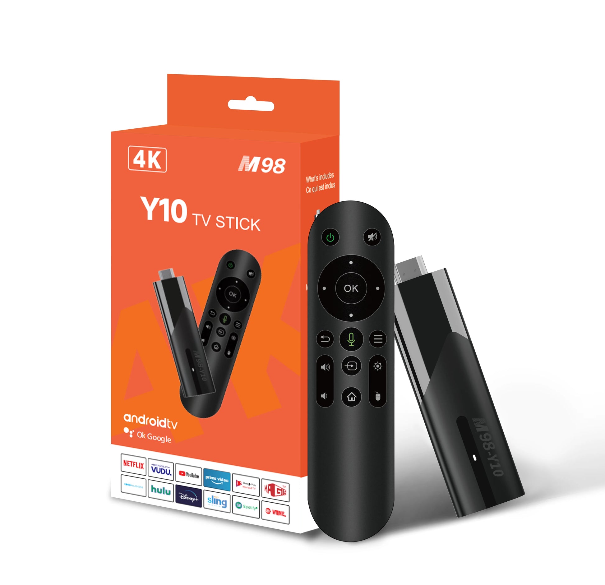 M98 Y10 Smart TV Stick Android 13 ATV Allwinner H618 2.4G/5G Dual WIFI Airplay Preinstalled APP TV Stick Leedoar