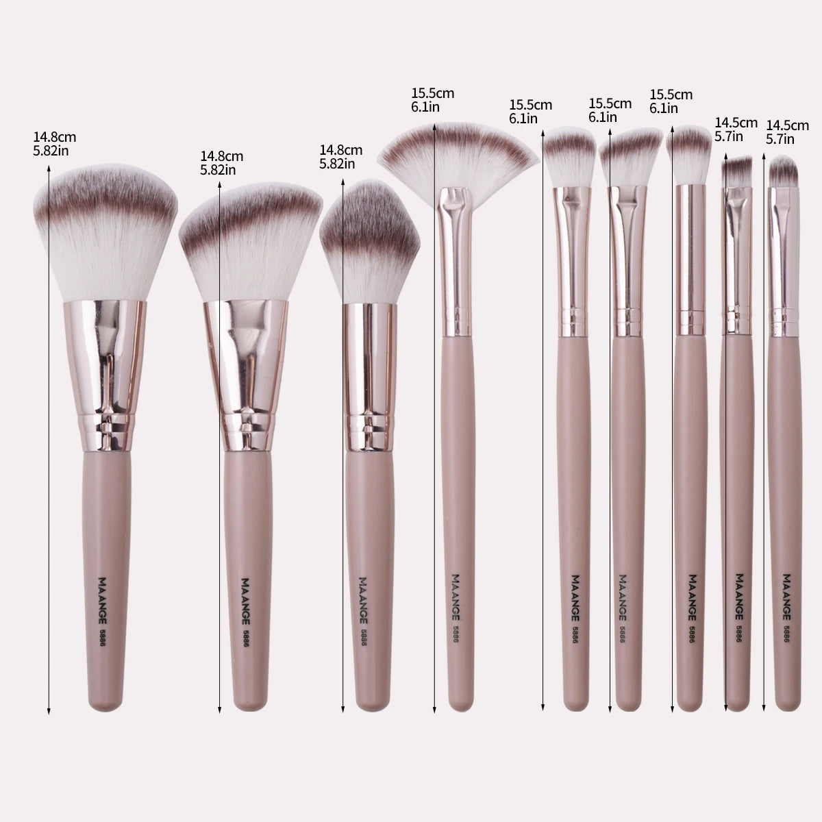 MAANGE 9PCS Makeup Brushes Set Soft Fluffy for Cosmetics Foundation Powder Eyeshadow Kabuki Blending Makeup Brush Beauty Tools Leedoar