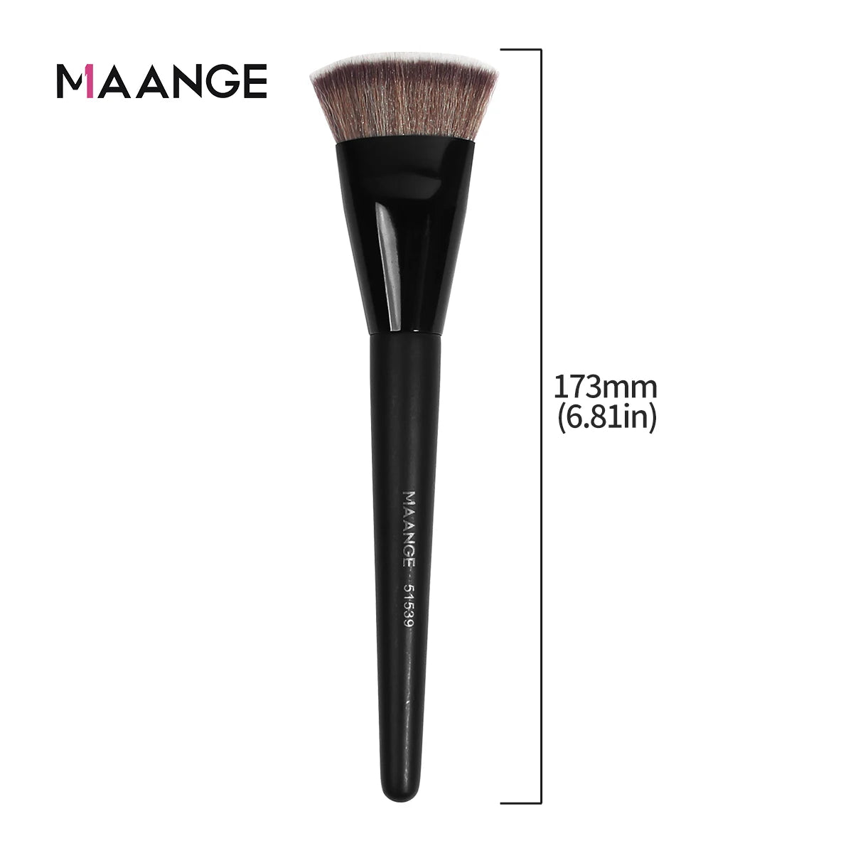 MAANGE Single Flat Round Tube Flat Head Foundation Brush With Box Powder Blush Concealer Makeup Brush Skin-friendly Makeup Tool Leedoar