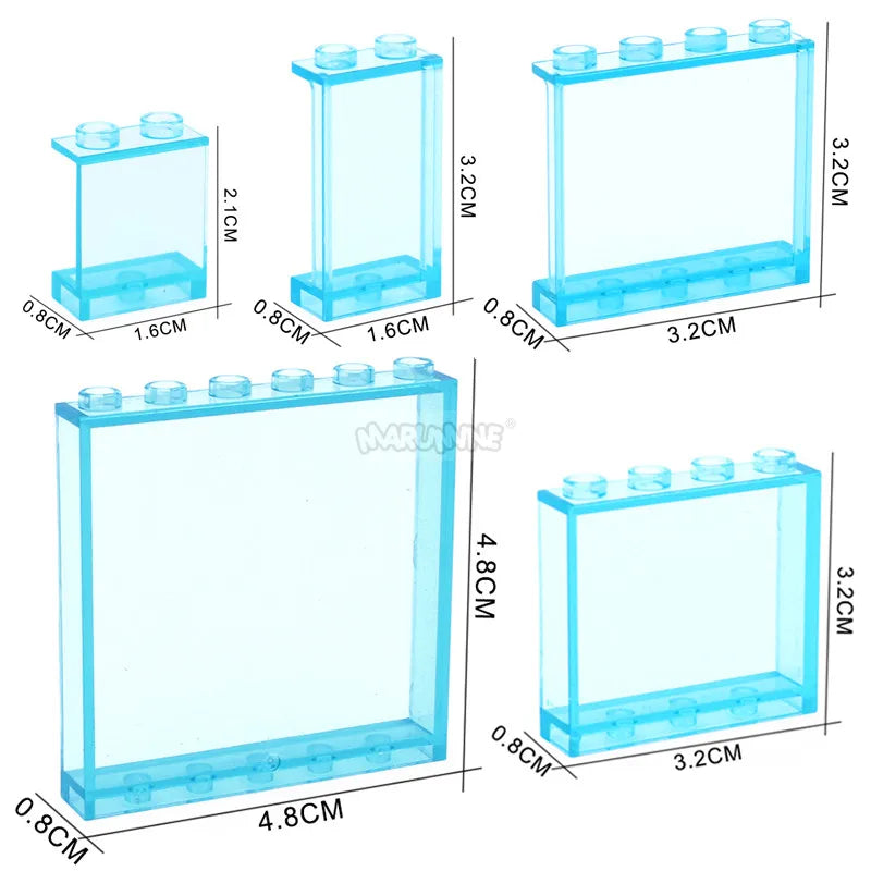 Bloque de construcción MOC MARUMINE, parte de ventana, casa de vidrio, panel de pared transparente 87552 87544 60581 87543 59349, accesorios creativos para ladrillos 