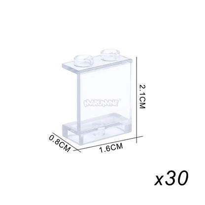 MARUMINE MOC Bloco de Construção Parte Janela Vidro Casa Painel de Parede Transparente 87552 87544 60581 87543 59349 Acessórios de Tijolo Criativo 