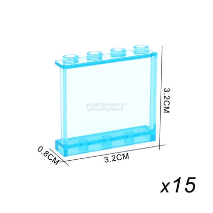 Bloque de construcción MOC MARUMINE, parte de ventana, casa de vidrio, panel de pared transparente 87552 87544 60581 87543 59349, accesorios creativos para ladrillos 