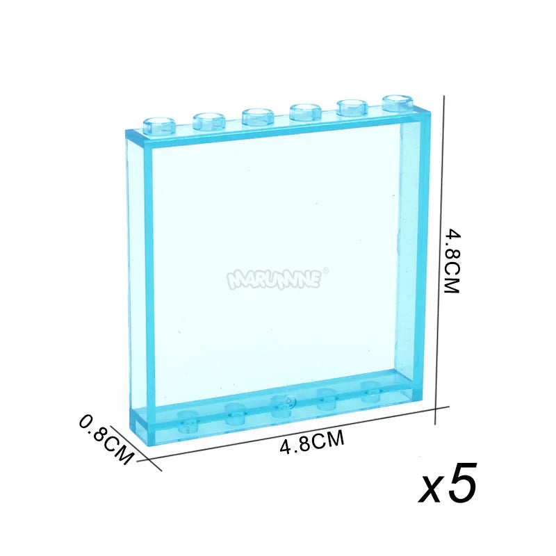 Bloque de construcción MOC MARUMINE, parte de ventana, casa de vidrio, panel de pared transparente 87552 87544 60581 87543 59349, accesorios creativos para ladrillos 