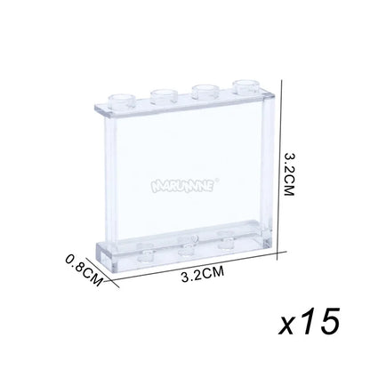 Bloque de construcción MOC MARUMINE, parte de ventana, casa de vidrio, panel de pared transparente 87552 87544 60581 87543 59349, accesorios creativos para ladrillos 