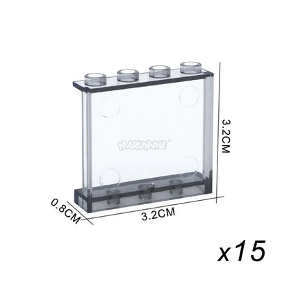 Bloque de construcción MOC MARUMINE, parte de ventana, casa de vidrio, panel de pared transparente 87552 87544 60581 87543 59349, accesorios creativos para ladrillos 