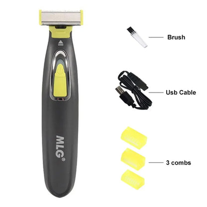 MLG Electric Shaver For Men and Women Portable Full Body Trimmer USB T Shaped Blade Razor For Beard Armpit For Washable Leedoar