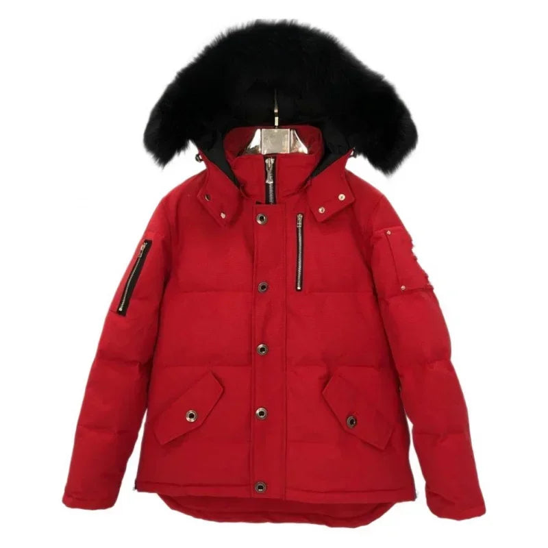 MO * SE KNUCKL * S Solid Color Windproof Crop Puffer Jacket Winter Thick Short Style 90% White Goose Down Jacket Mens Outerwear