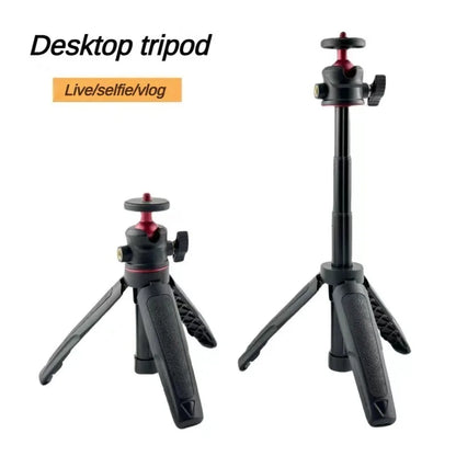 MT-08 Mini Extendable Desktop Tripod Handheld Photography Bracket Stand w/ Flexible Ballhead 1/4 Inch Screw Mount for Selfie Leedoar