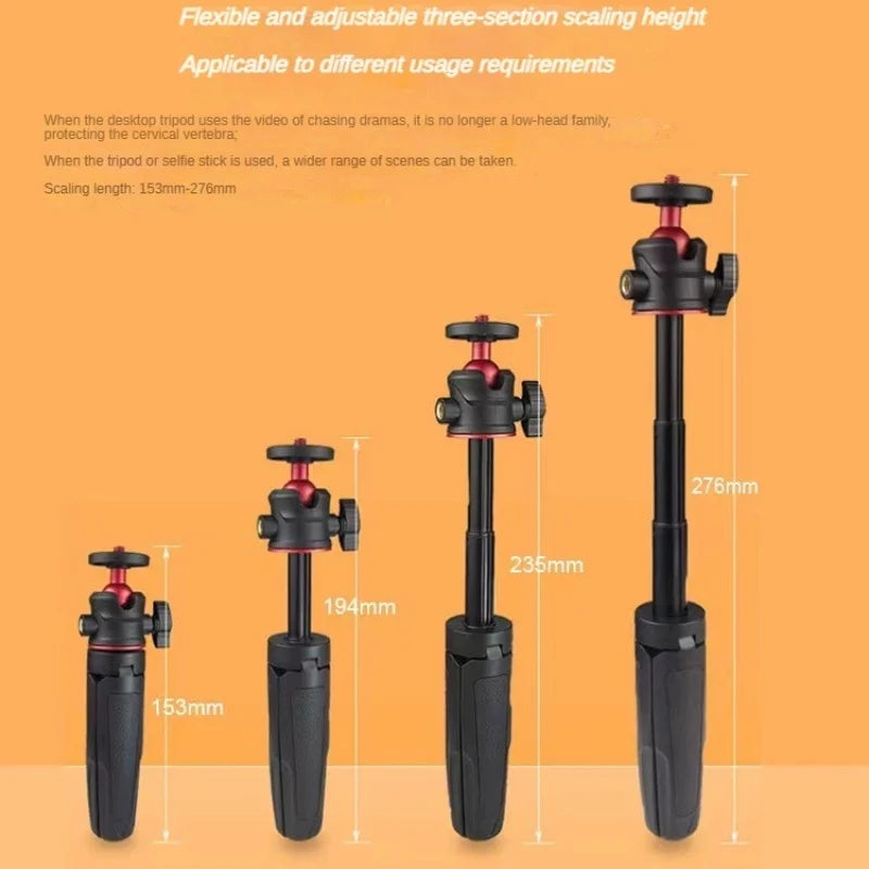 MT-08 Mini Extendable Desktop Tripod Handheld Photography Bracket Stand w/ Flexible Ballhead 1/4 Inch Screw Mount for Selfie Leedoar