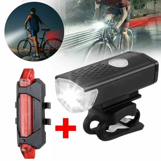 Luzes dianteiras de bicicleta MTB USB LED recarregável à prova d'água farol de bicicleta luz de advertência de segurança para bicicleta acessórios para ciclismo 