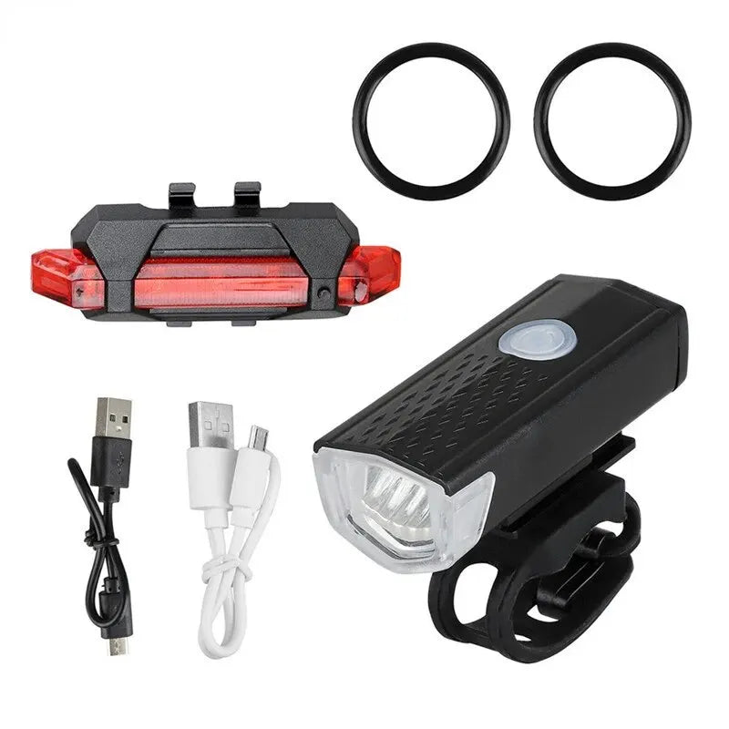 MTB Bike Front Lights USB LED Rechargeable Waterproof Mountain Bike Headlight Bicycle Safety Warning Light Cycling Accessories Leedoar