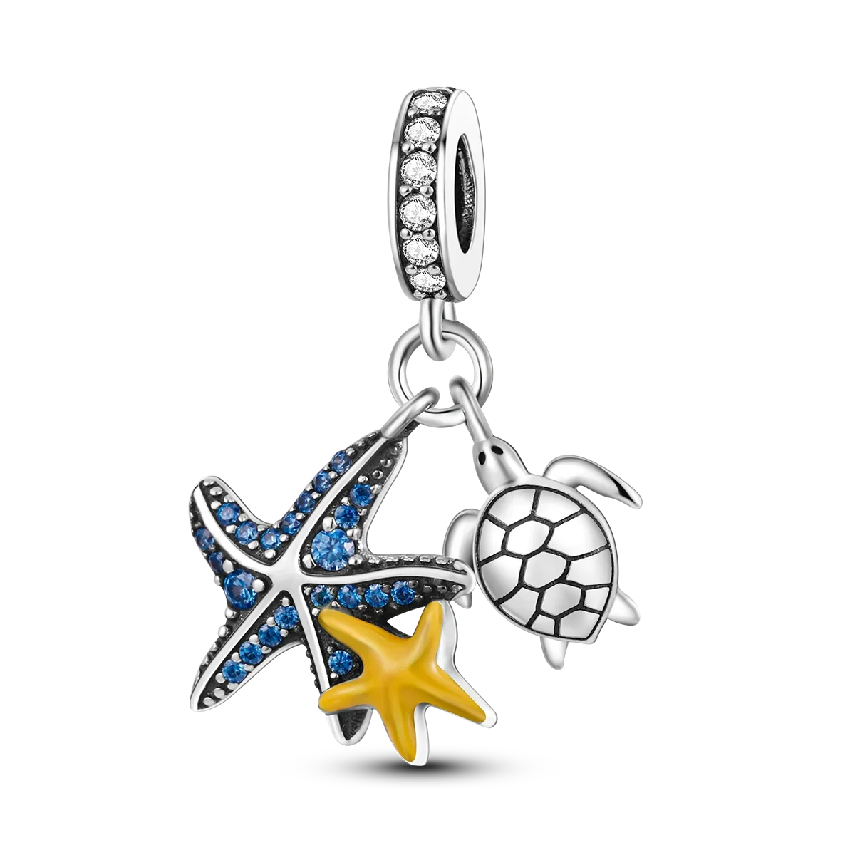 MULA 1PC Charms de árbol de coco con forma de tortuga marina bañados en plata para pulseras originales, joyería DIY para mujer 