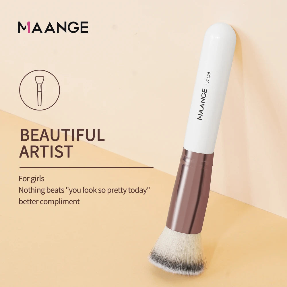 Maange 1PCS Makeup Brush with Box Foundation Concealer Powder Blush Contour Brush Dense Soft Bristle Brush Beauty Tool For Women Leedoar