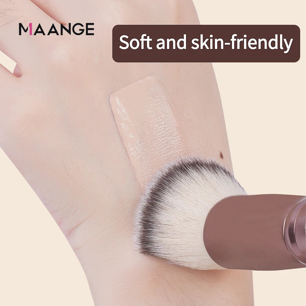 Maange 1PCS Makeup Brush with Box Foundation Concealer Powder Blush Contour Brush Dense Soft Bristle Brush Beauty Tool For Women Leedoar