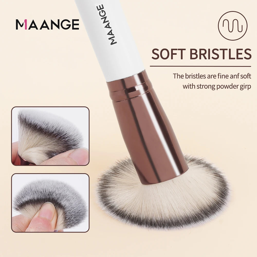 Maange 1PCS Makeup Brush with Box Foundation Concealer Powder Blush Contour Brush Dense Soft Bristle Brush Beauty Tool For Women Leedoar