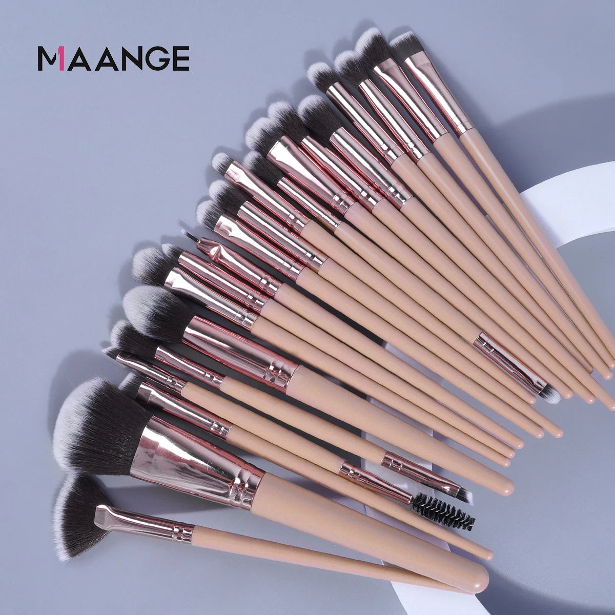 Maange 20pcs Makeup Brushes Set Cosmetic Foundation Powder Blush Eye Shadow Lip Make Up Brush Blending Tools For Women Beginner Leedoar