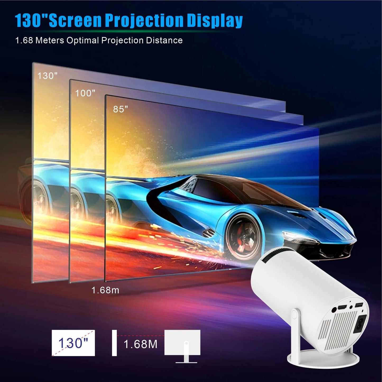 Proyector Magcubic HY300 PRO 4K Android 11 Dual Wifi6 260ANSI Allwinner H713 BT5.0 1080P 1280*720P Proyector de cine en casa para exteriores