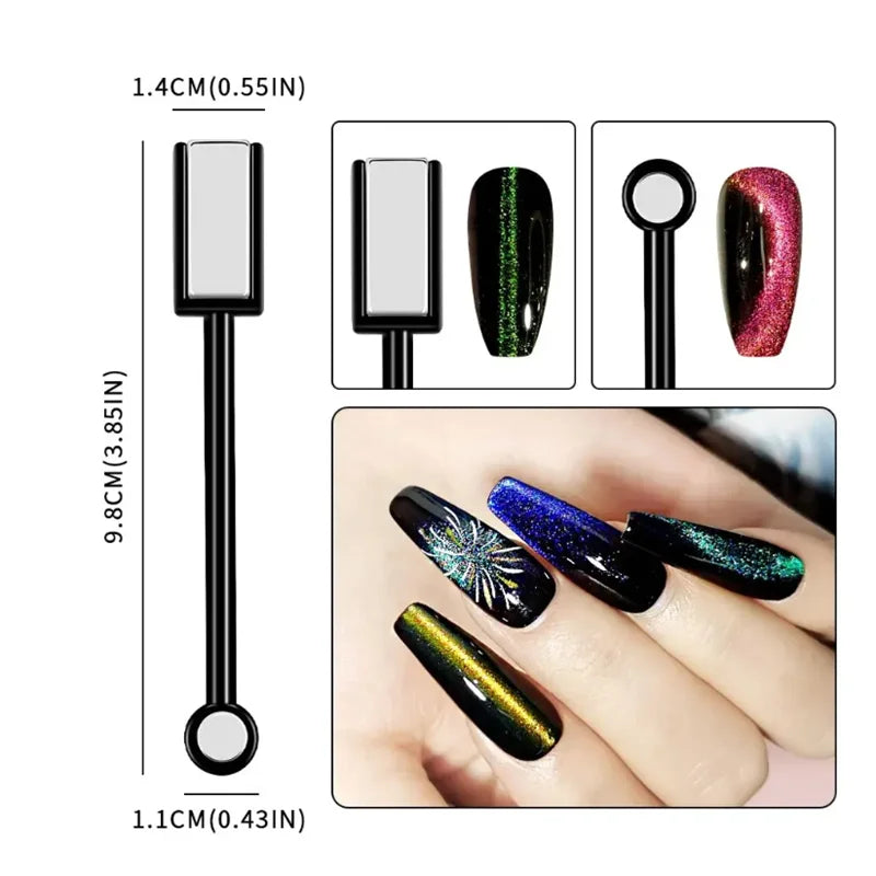 Magnet Stick Wand Set For 3D Magnetic Cat Eye Gel, Magic Nail Art Manicure Tool, UV Gel Magnet Stick Manicure Nail Art Tools Leedoar