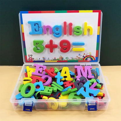 Magnetic Letters Numbers Alphabet ABC 123 Fridge Magnets Plastic Educational Preschool Learning Toy Set Uppercase Lowercase Math Leedoar