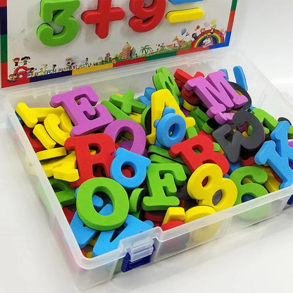 Magnetic Letters Numbers Alphabet ABC 123 Fridge Magnets Plastic Educational Preschool Learning Toy Set Uppercase Lowercase Math Leedoar