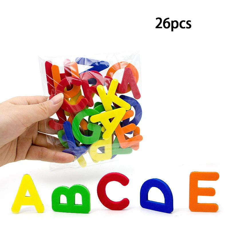 Magnetic Letters Numbers Alphabet ABC 123 Fridge Magnets Plastic Educational Preschool Learning Toy Set Uppercase Lowercase Math Leedoar